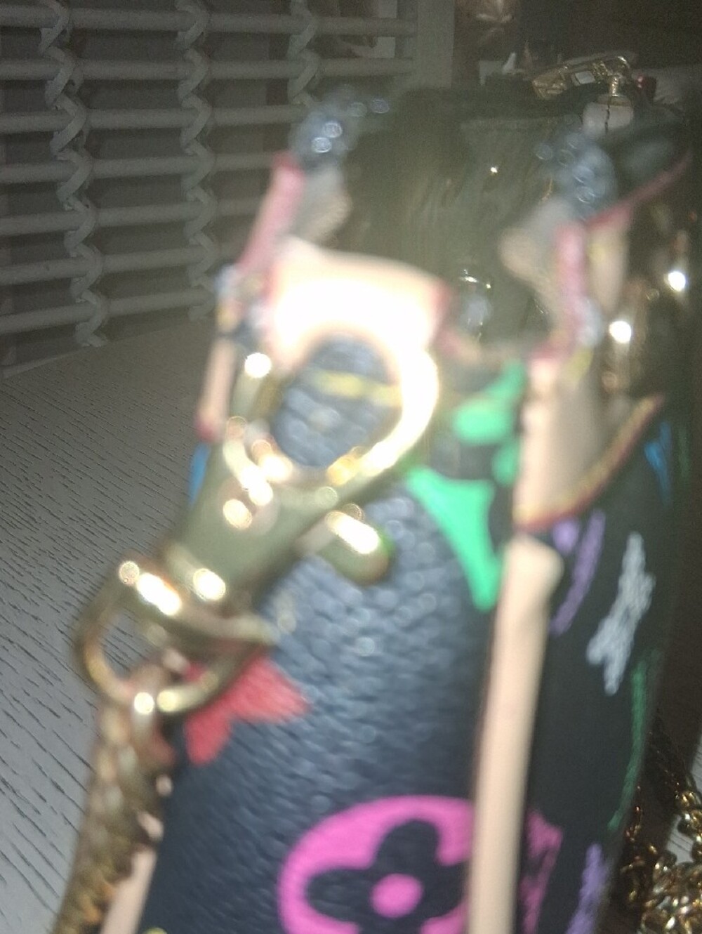 Black Multicolor Monogram Mini Bag with Gold Chain. Last Markdown. Firm Price - Picture 15 of 15